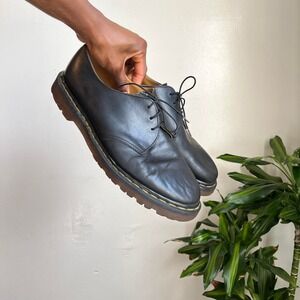 Vintage unisex black leather upper Dr martens lace-up oxfords shoes